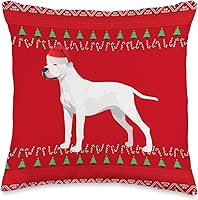 Vista 1 de Christmas Dogo Argentino Ugly Argentinian Mastiff Dogo Argentino - Almohada de Navidad, 16 x 16, multicolor