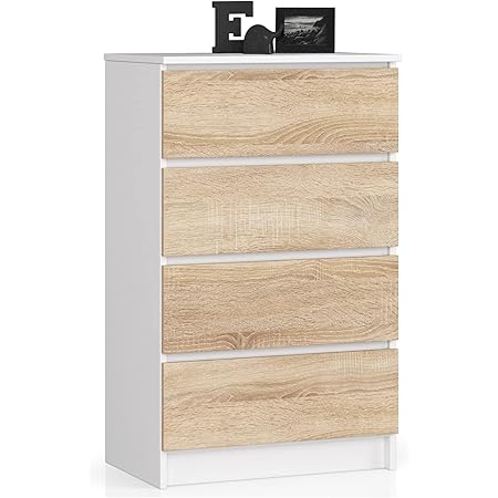Cassettiera Bianca K60 Con 5 Cassetti - Mobiletto Moderno Per Camera, Soggiorno O Corridoio, 60x121x40 Cm - Foto 2