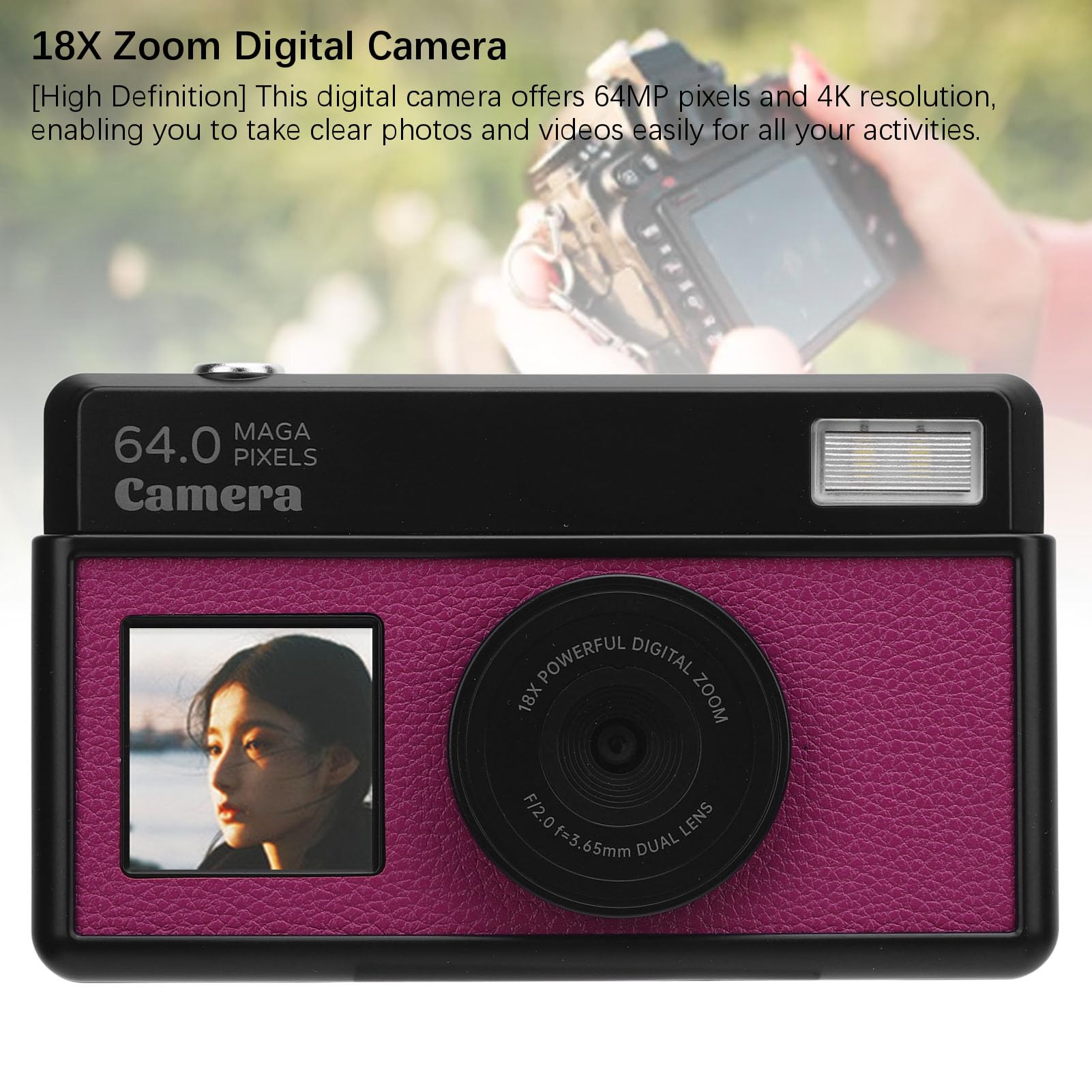 Amazon | 18Xズームオートフォーカスを備えた4K 64MPデジタルカメラ