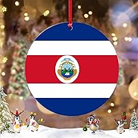 Vista 1 de Adorno de bandera de Costa Rica para decoración del árbol de Navidad, recuerdo de la ciudad de Costa Rica, adornos de Navidad personalizados 2022