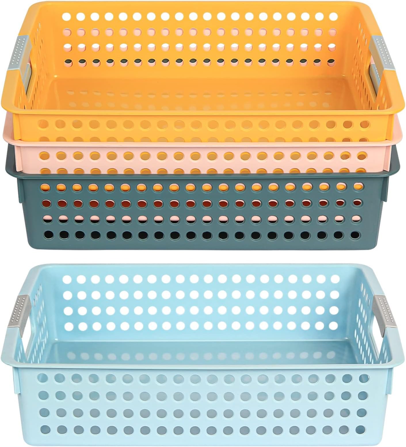 DLUCKY 4Pcs Classroom Organization and Storage Paper Tray Holds 4A,Paper Trays for Classroom Toy,Crayons,Handicrafts Storage,Also for Library, Drawers, Office, Kitchen, Bathroom