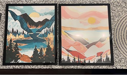 Miniatura 65 de Baisite 1112 Pintura por números, para adulto, principiante, niño, 12 pulgadas de ancho x 16 pulgadas de largo, 2 lienzos, 8 pinceles de madera