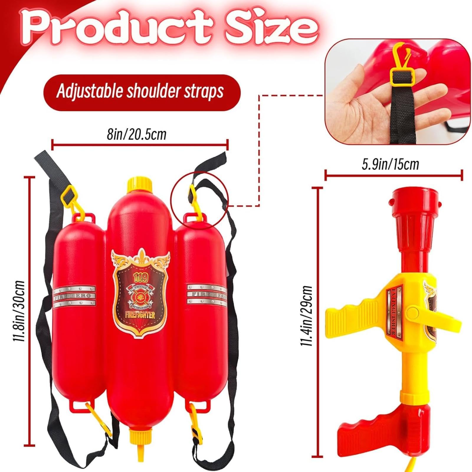 Pistola de Agua de Juguete para Niños con Forma de, con Correa Ajustable para El Hombro Y Depósito de PP Recargable para Juegos de rol.