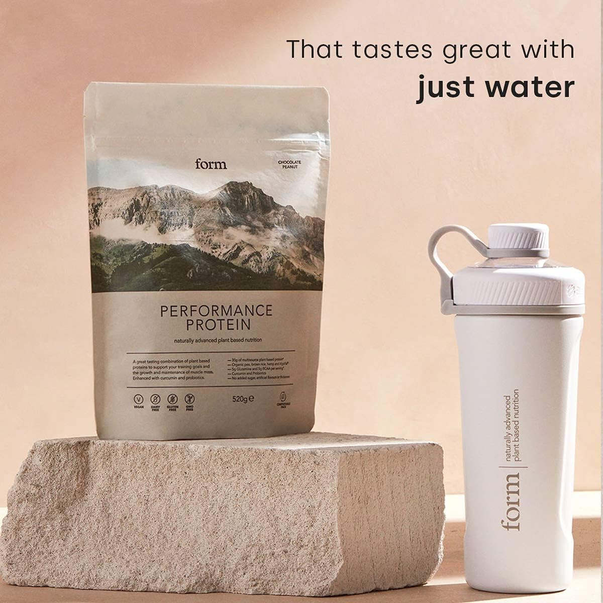 Form Performance Protein - Vegan Protein Powder - Complete Amino Acid Profile with BCAAs and Digestive Enzymes. Perfect Post Workout. Tastes Great with Just Water! (Vanilla)
