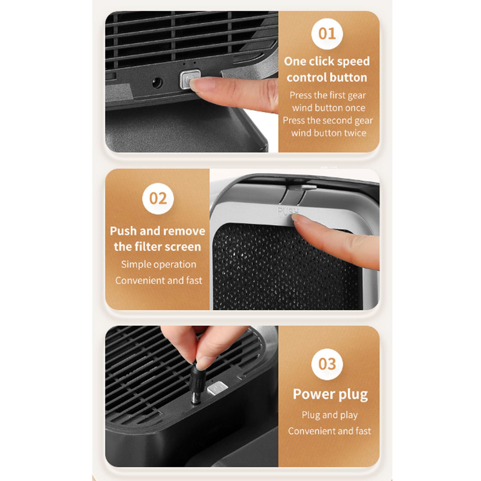 Ejoyous Tragbare Mini-Dunstabzugshaube mit 2 Geschwindigkeitsstufen, Abnehmbarem Filter, Ölauffangschale für Wohnung, Wohnmobil, Kochen, Grillen