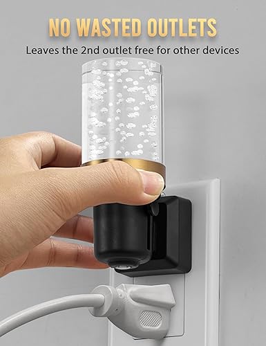 Miniatura 5 de DORESshop Luces nocturnas LED enchufables a la pared, diseño decorativo moderno, luces nocturnas enchufables, brillo ajustable, luz nocturna