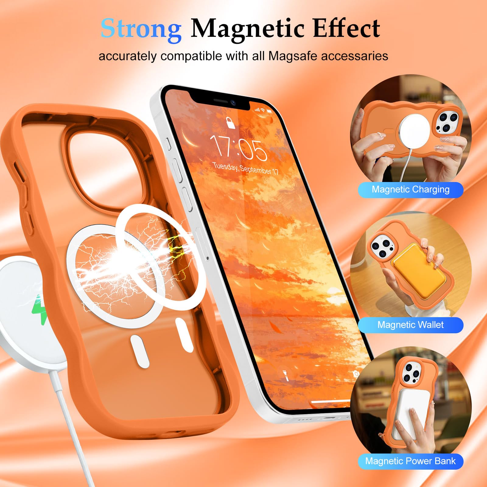 iVoler Chiaro Cover Magnetica per iPhone 12 6.1 Pollici, Compatibile con MagSafe, [Anti Ingiallimento] [Antiurto di Grado Militare] Custodia Trasparente Sottile Antigraffio Rigida PC Case
