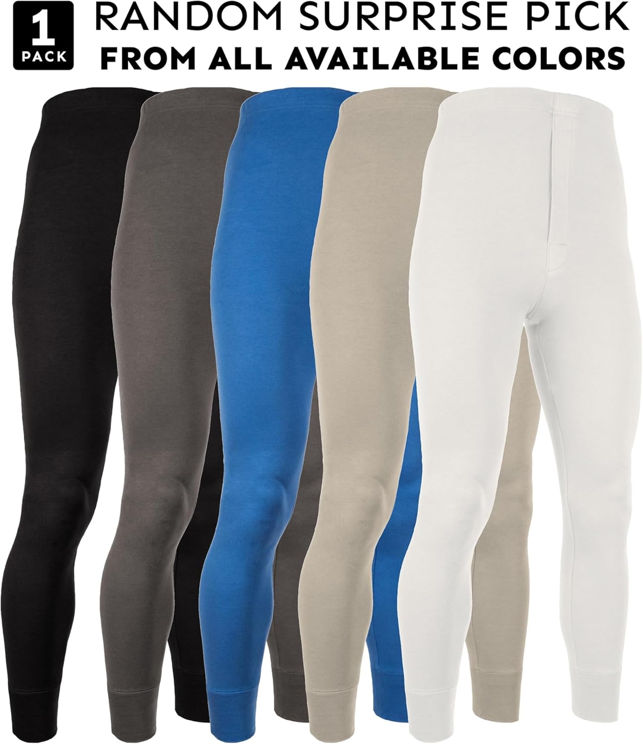 AMERICAN HEAVEN Mens Base Layer Long Pants | 100% Cotton Thermal Leggings | Multi Pack Colors