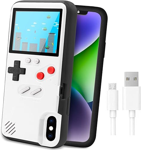 LucBuy Funda de consola de juegos compatible con iPhone 6Plus/6s Plus/7Plus/8Plus, funda protectora retro autoalimentada con 36 juegos pequeños,