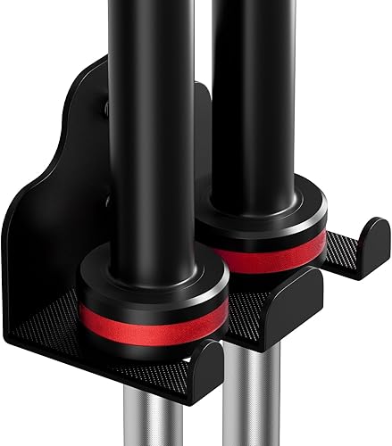 Miniatura 10 de Soporte de Barra de Pared, Soporte de Pared para Barra Individual, Estante de Pared para Barra de Gimnasio en Garaje, Estante de Pared Vertical para