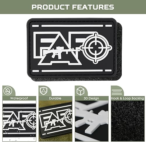 Miniatura 2 de FAFO - Parches tácticos con gancho y bucle, con protección de PVC para joder y descubrir, divertido parche para chaleco, mochilas, chaquetas, parche