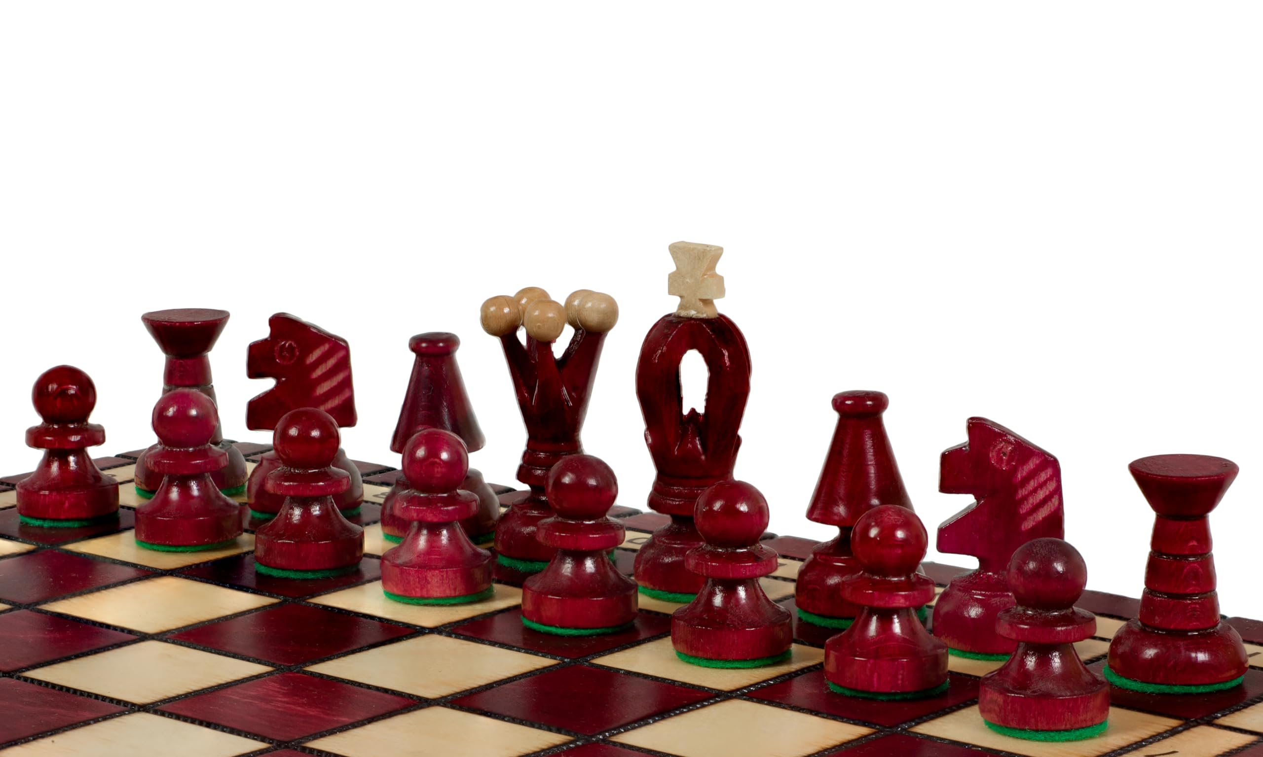 Sunrise Chess - Juego de ajedrez (35 x 35 cm, aspecto de madera de cerezo)