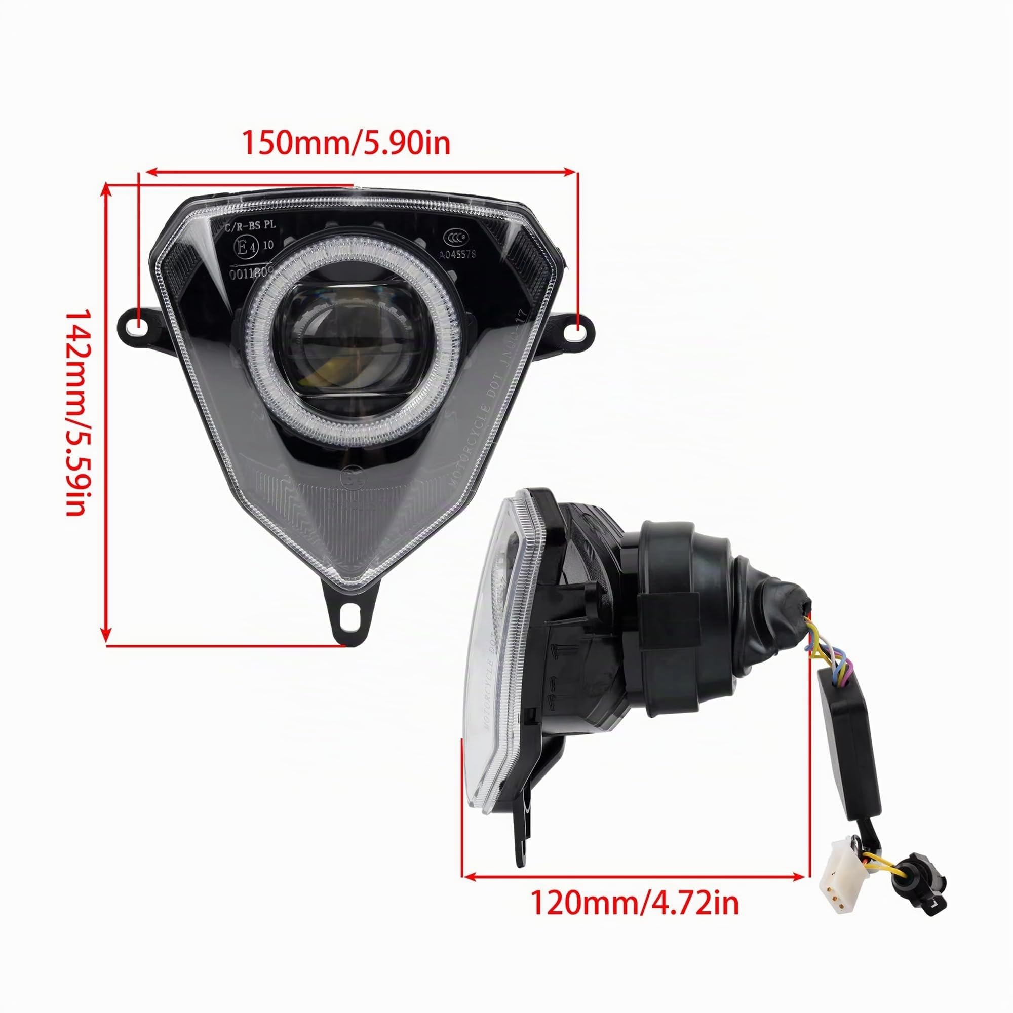 Spotlight Per Beta 50 125 250 300 Faro Anteriore Racing V6 Con Controllo APP Luce Angel Eye Pit Dirt Bike Faro Anteriore Fanale Anteriore(Set)