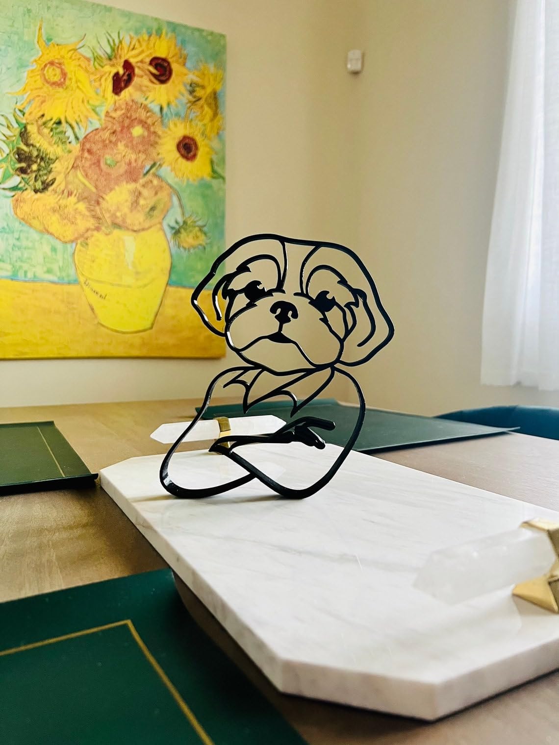 EROTNGO Adorable Shih Tzu Dog Caricature Sculpture - Minimalist Cookie Tabletop Decor for Bookshelf, Windowsill, and Walls 2