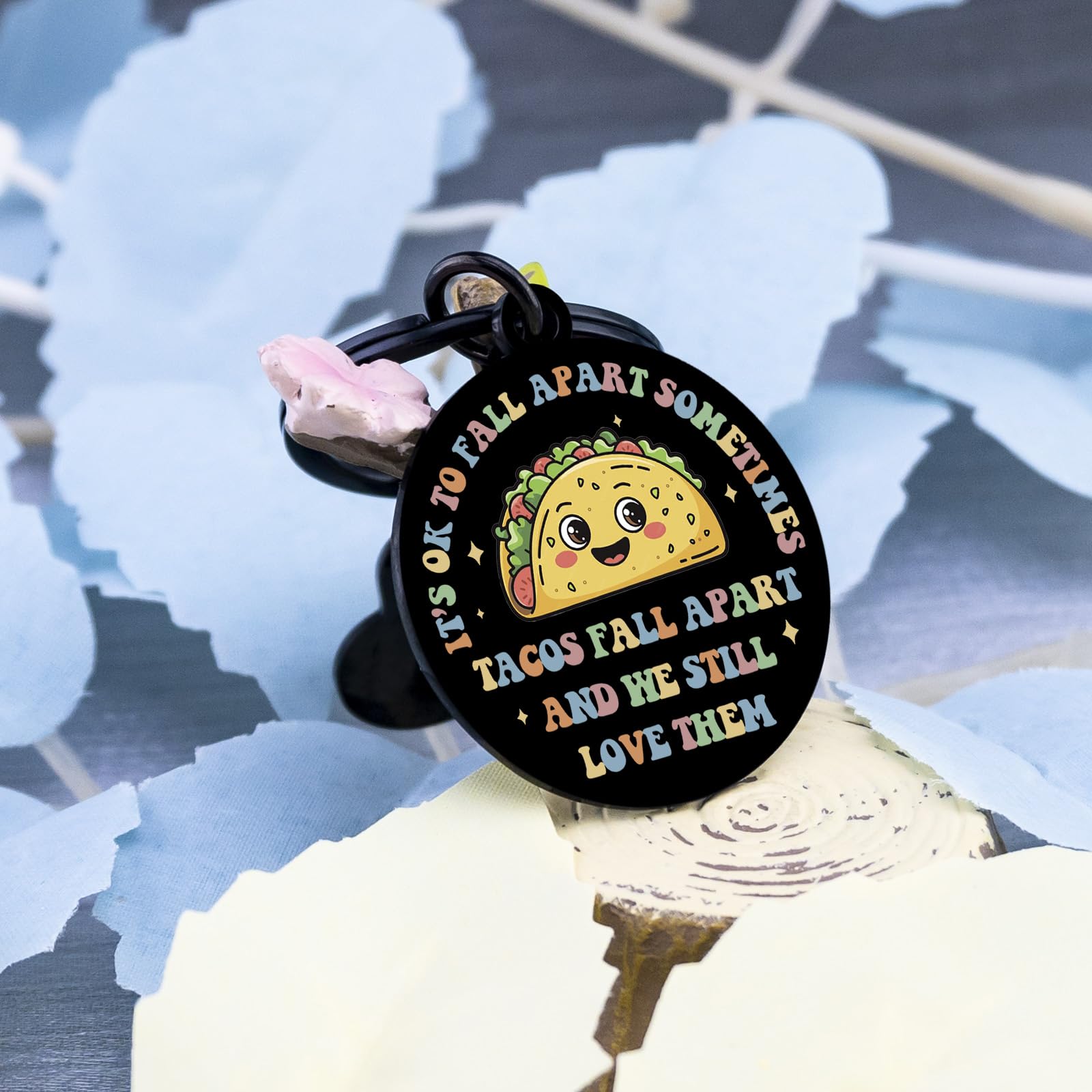 Emotional Support Taco Gift for Tacos Lovers Taco Gifts for Coworkers Friends Family Employee Appreciation Gift Inspirational Mental Health Gifts Emotional Support Stuff Tacos Keychains Accessories