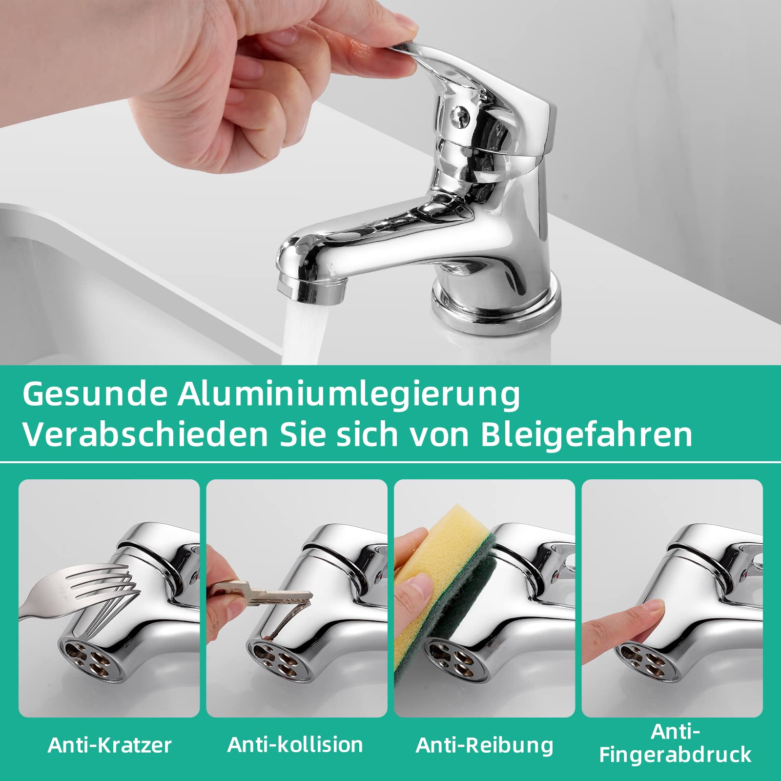 Cobbe Waterkraan badkamer voor badkamer, wastafelkraan met trekstang