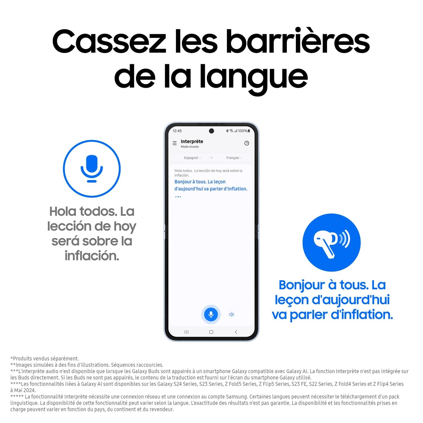 Samsung Galaxy Buds3, Écouteurs sans Fil, Réduction Active de Bruit, Bluetooth, Blanc, Audio 360, Galaxy AI, Chargeur Secteur Inclus, (Version FR) [Exclusivité Amazon]