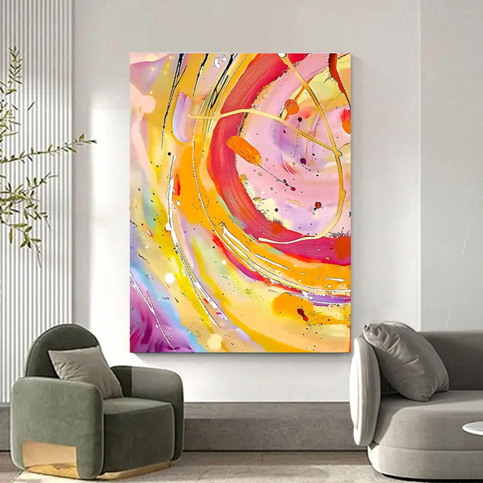 Peinture à l'huile sur toile faite à la main, œuvre d'art graffiti abstrait grand format