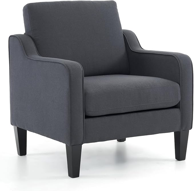 Sillón Acentuado Tela Lino Gris miniatura 8