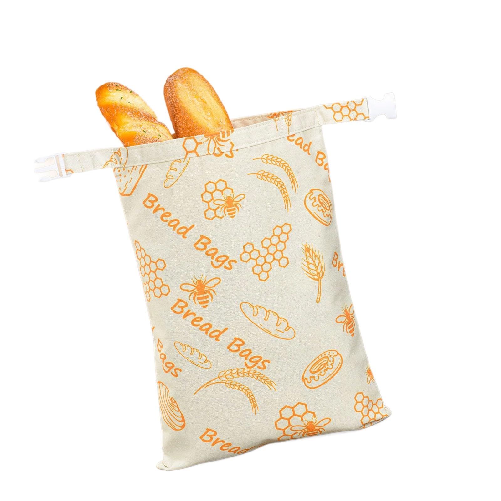 APGLSXY Of 2 Multi-Use Sacks for Bread Pastries Fruits with Beekeeping Coating Launderable Structure Including Clip Cord Slide for Secure Innovation Storage