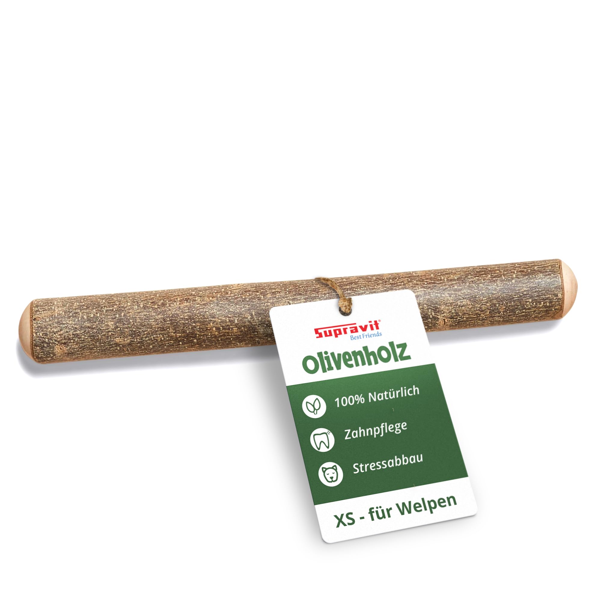 Supravit Olivenholz Hundespielzeug XS | Natürlicher Kauknochen aus Olivenholz für Hunde