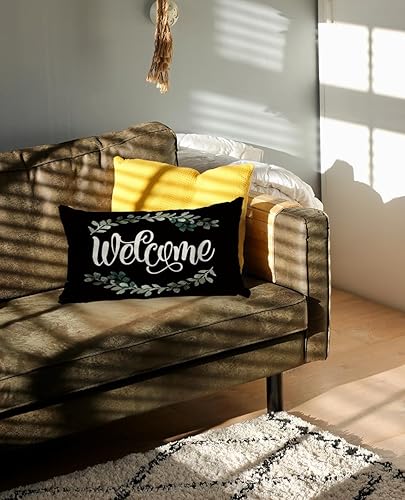 Miniatura 4 de Mancheng-zi Funda de almohada de bienvenida de 12 x 20 pulgadas, decoración de porche, almohadas al aire libre, fundas de almohada para exteriores,