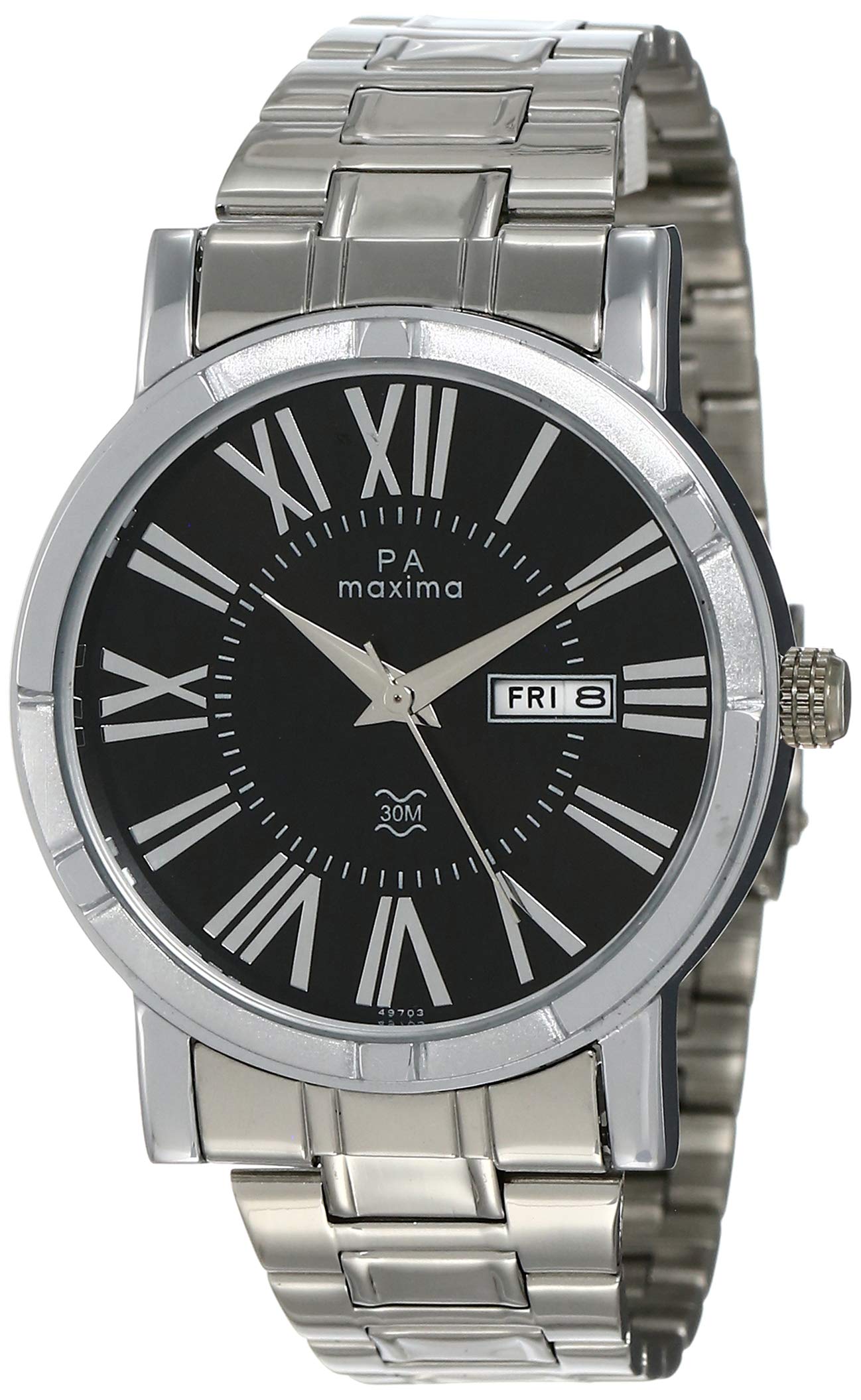 Maxima Stainless Steel Analog Black Dial Men Watch-49703Cmgi, Silver Band (B07CR8MRN3) Amazon Price History, Amazon Price Tracker