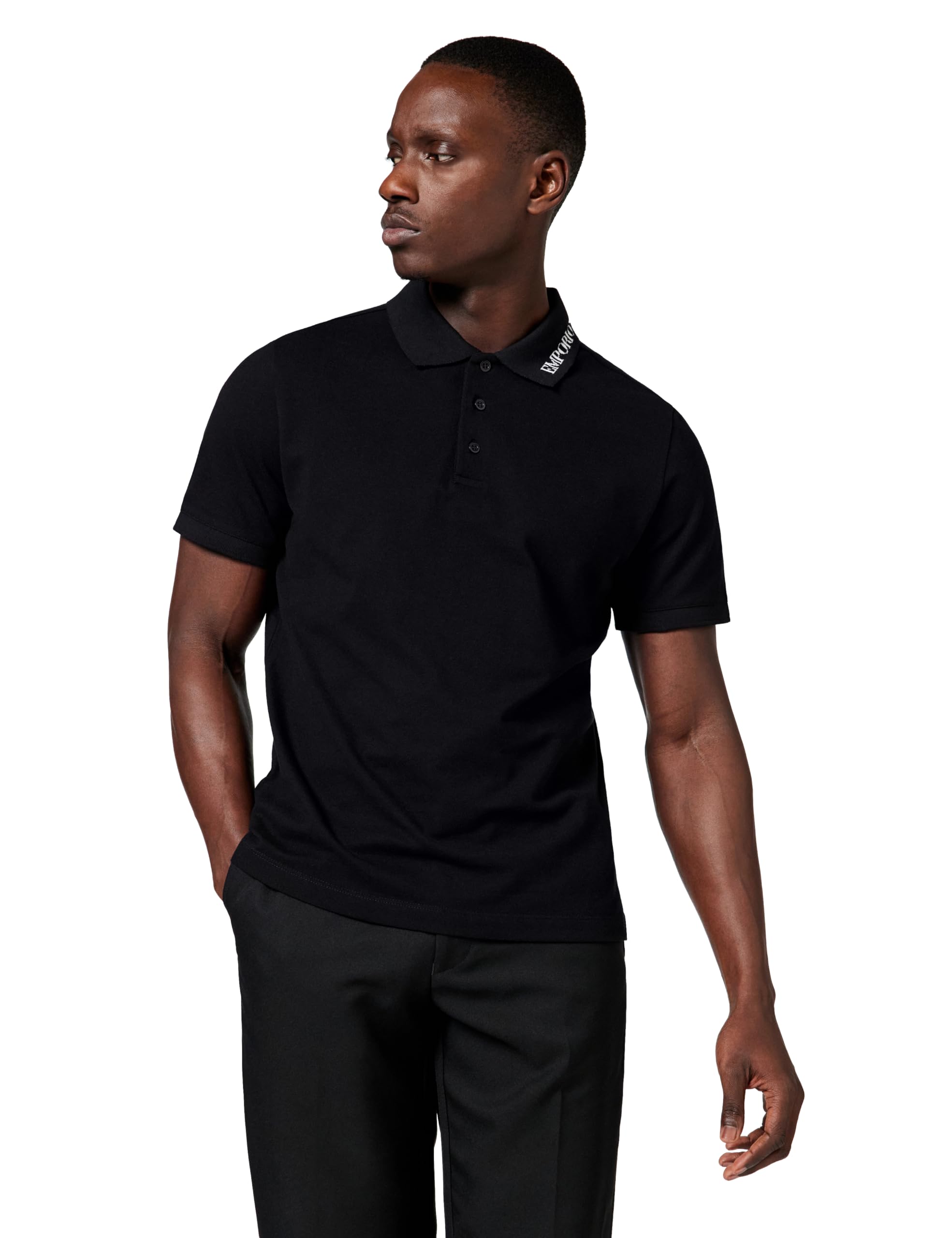 Emporio Armani Men's Embroidery Logo Polo Black M