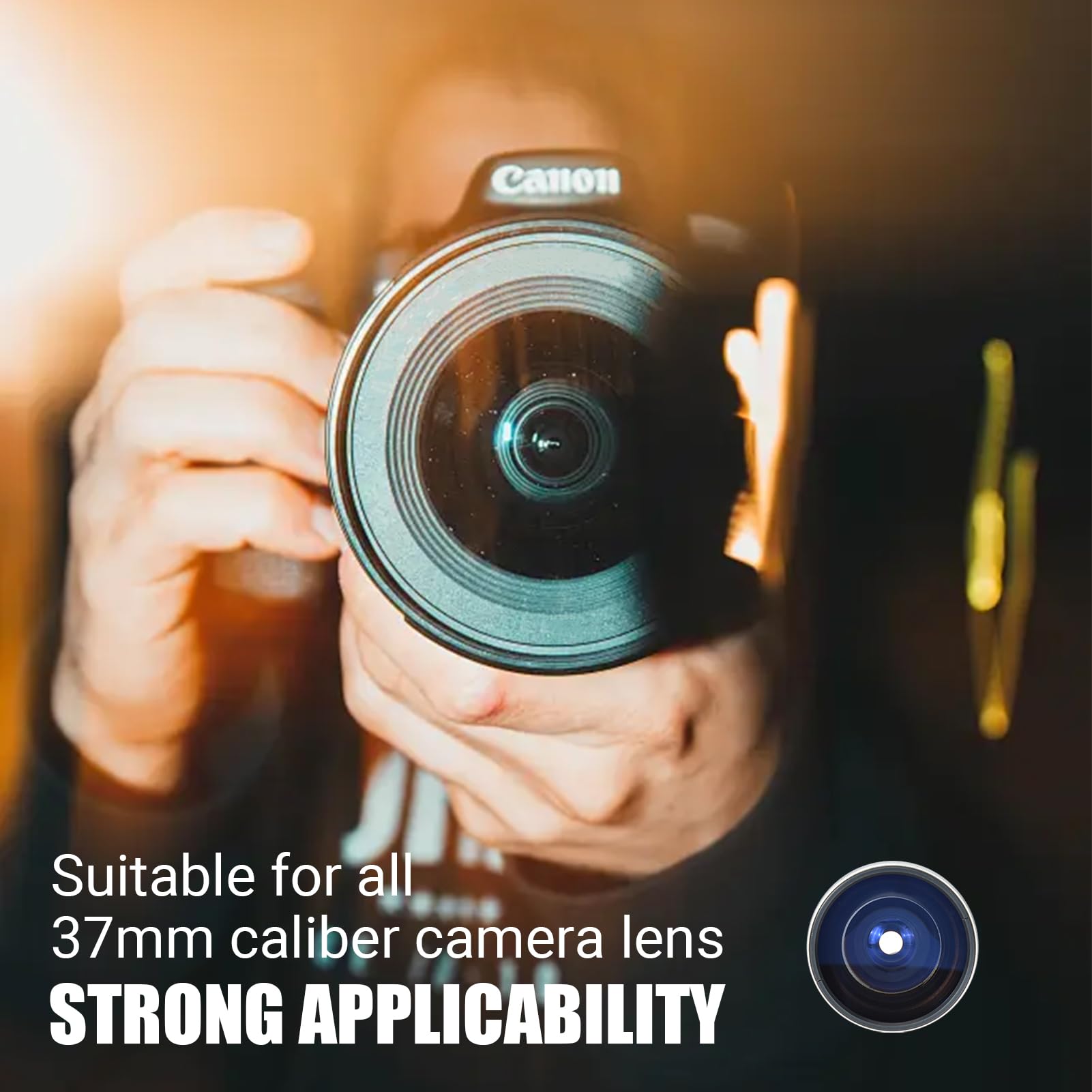 Argento Forte applicabilità 37mm 0.25X Super Fisheye Lente aggiuntiva per obiettivi per fotocamera calibro 37mm Obiettivo fotografico per fotocamera, è per obiettivo per