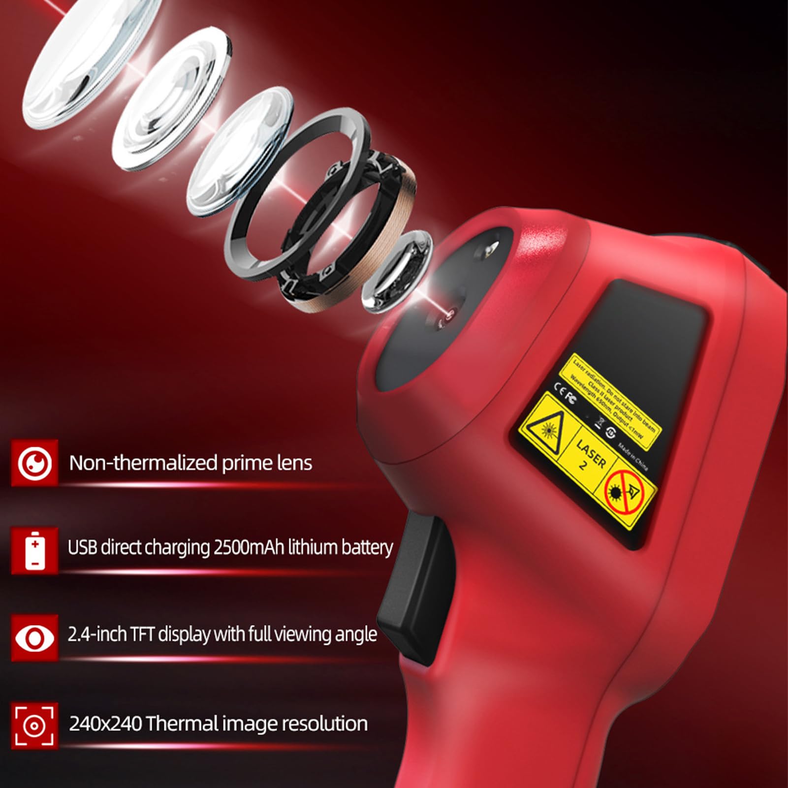 AUNMAS HX1 Caméra Thermique, 240x240 Rechargeable Portable