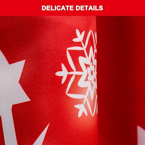 Miniatura 9 de Cortinas de Navidad con copos de nieve para sala de estar, 52 x 84 pulgadas, 2 paneles, cortinas opacas con ojales impresos, cortinas opacas con