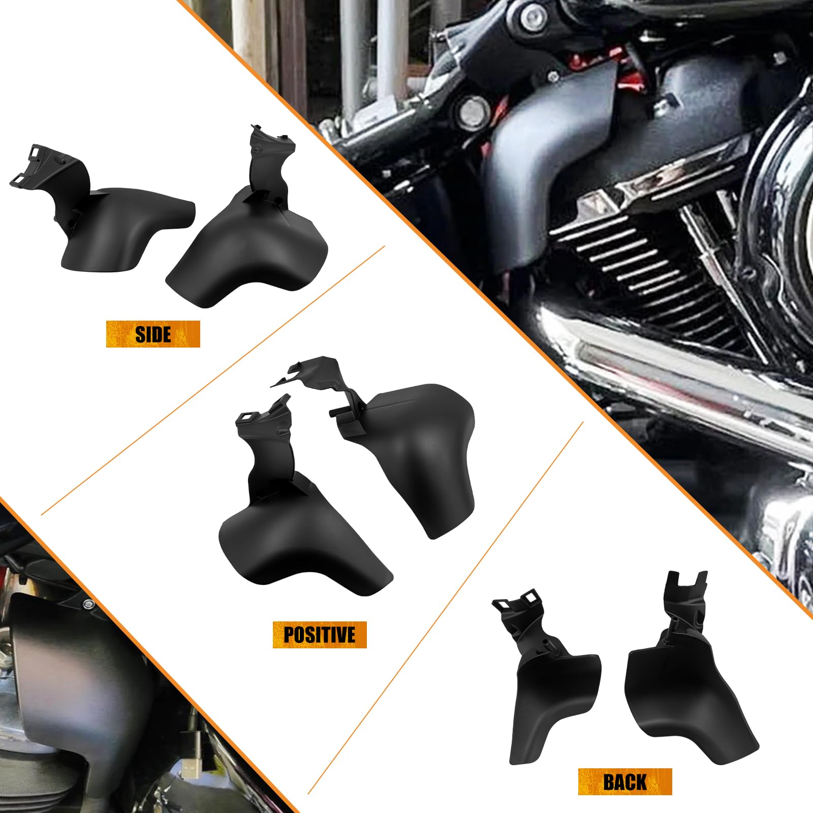 Déflecteur d'air pour moto Harley Softail Breakout Street Bob Fat Bob Low Rider FXBR 2018-2024 Noir