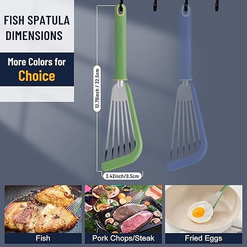 Miniatura 4 de Espátula de pescado, espátula de silicona resistente al calor de 600  con cepillo para untar, para utensilios de cocina antiadherentes, espátulas