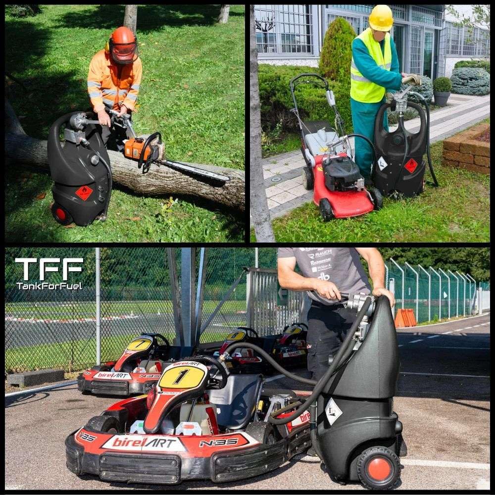 Réservoir Essence Mobile 55L Certifié ATEX, Pompe à Essence Manuelle de Ravitaillement, Débit 30 l/min avec Tuyau Antistatique de 3 Mètres, Réservoir de Carburant Mobile pour un Remplissage Efficace