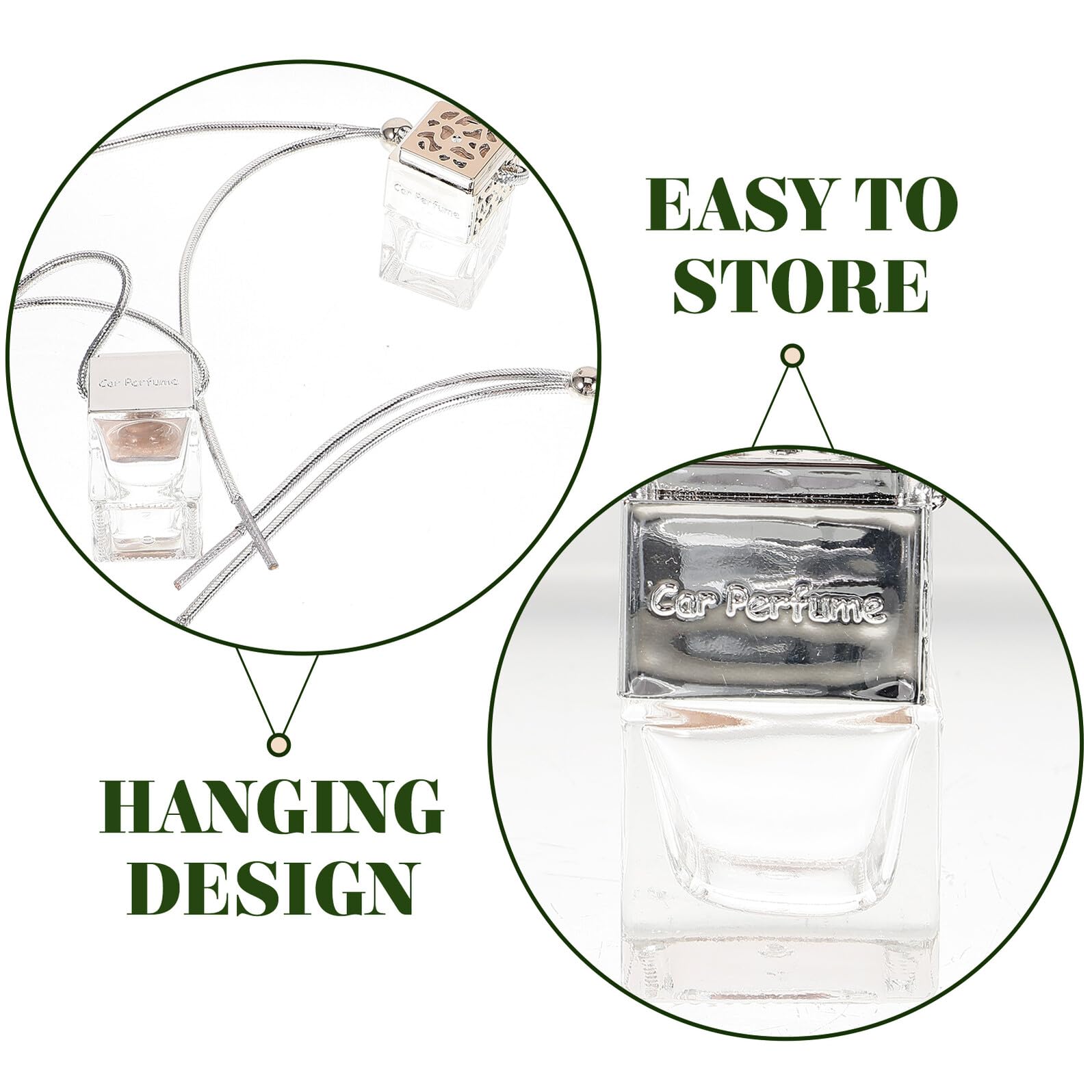 Toyvian 20 Stück Auto Glas Diffusorflaschen 8 Ml Tragbar Multifunktional Parfümbehälter aus Glas mit Silbernem Design für Fahrzeug und Wohnraumdekoration