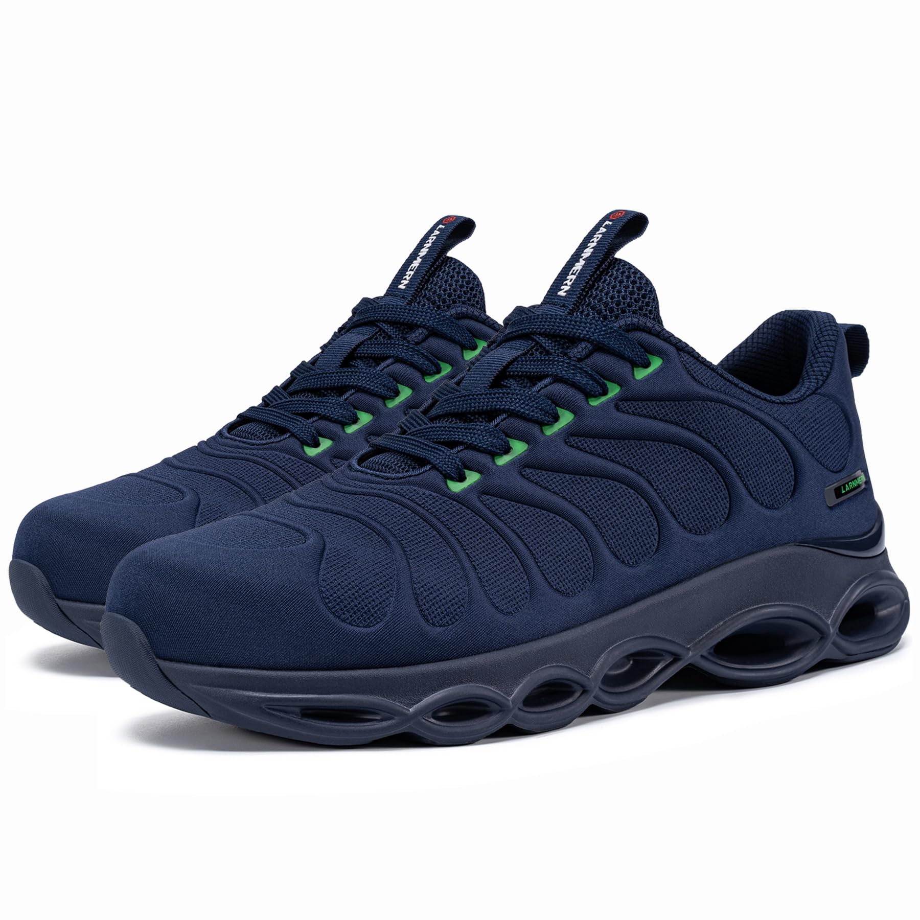 LARNMERN - Scarpe da lavoro da uomo, scarpe antinfortunistiche, ammortizzate, comode, con punta in acciaio, alla moda, traspiranti, leggere