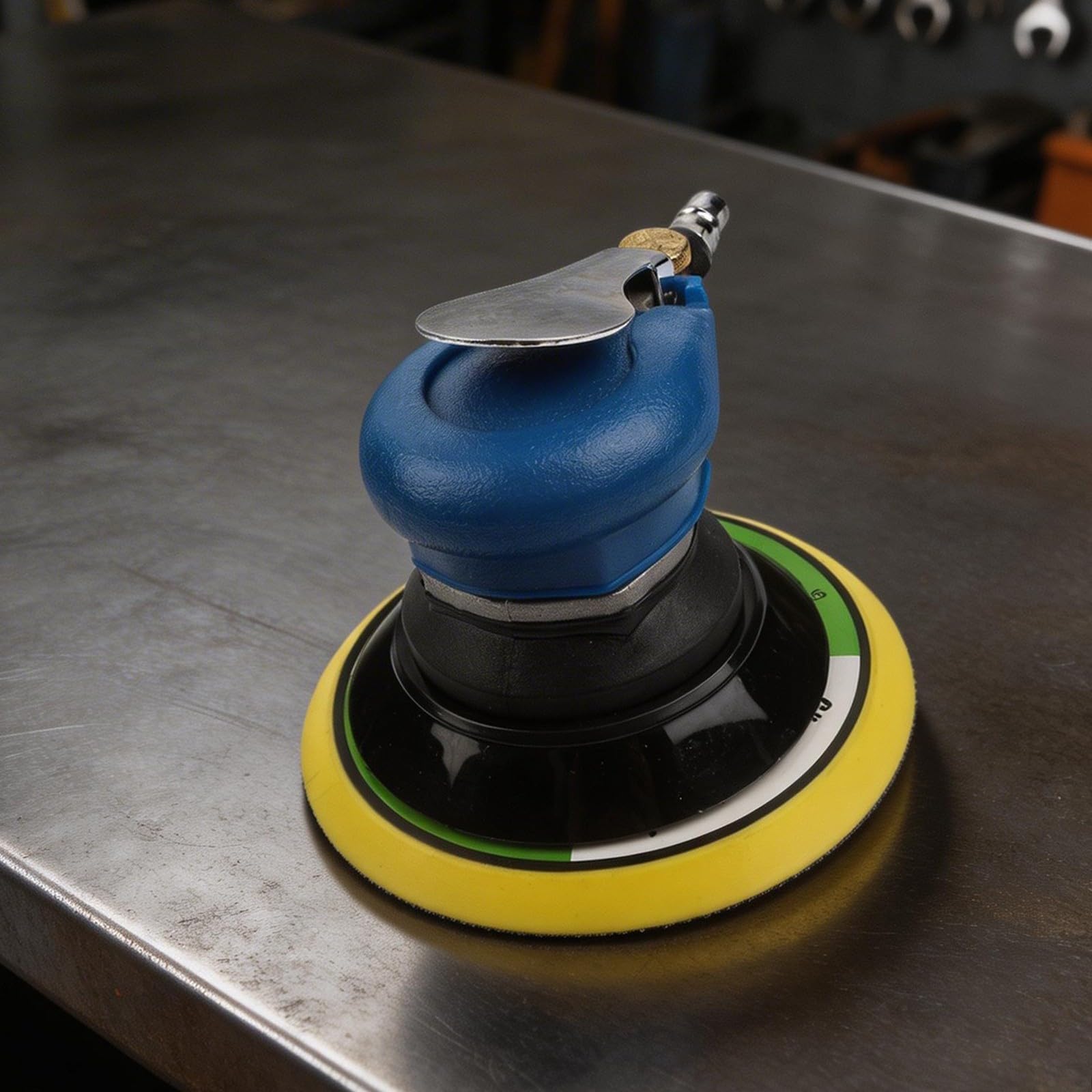 Lijadora orbital neumática de 6 pulgadas (150 mm), 13500 rpm, para pulido de coche y lijado de madera y metal, compacta con función de seguridad (6 pulgadas)