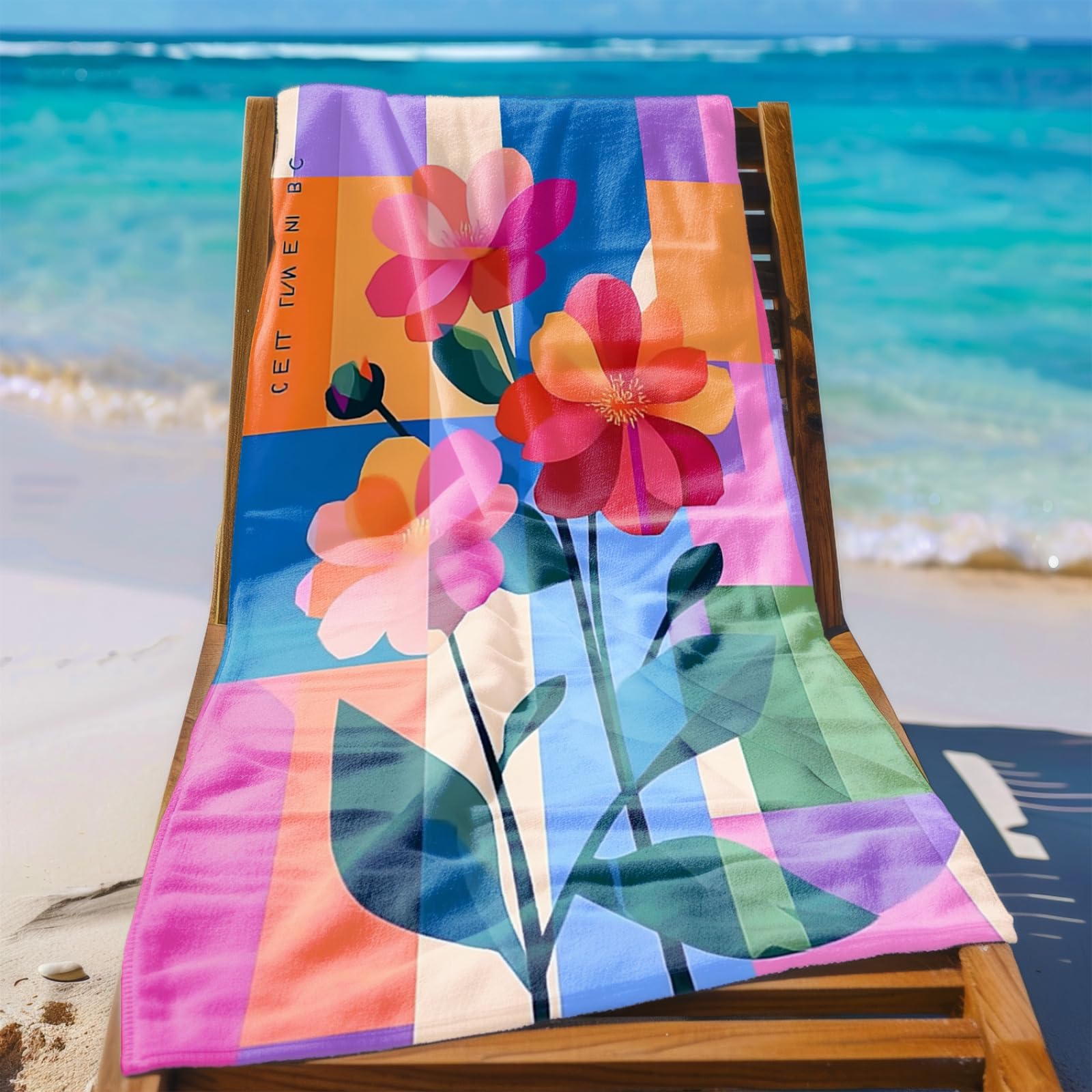 Generico Telo Mare Microfibra 200X100 Fiore Rosso Asciugatura Rapida Telo da Spiaggia Sabbia Per Donna Uomo Viaggi Vacanze Nuoto Campeggio