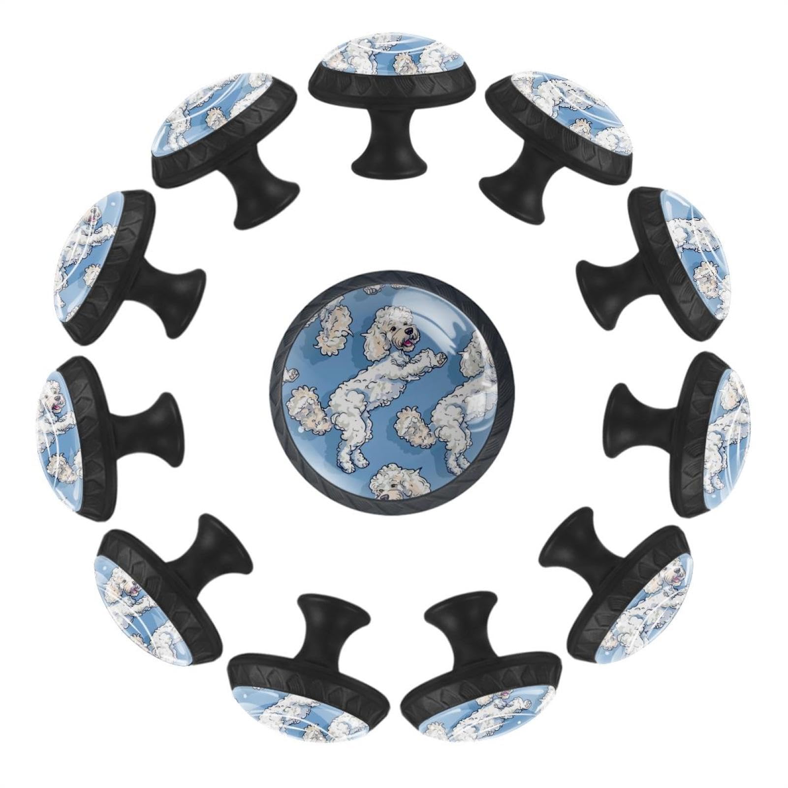 Boutons d'armoire motif caniche pour décorer la cuisine et le salon