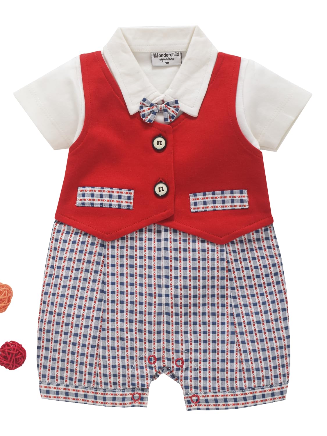 WONDERCHILD100% Pure Cotton Half Sleeves Romper/Sleepsuit/Body/Jumpsuit  Knee Length Best for Party, Gifting, Dailywear for New Born Baby Boys