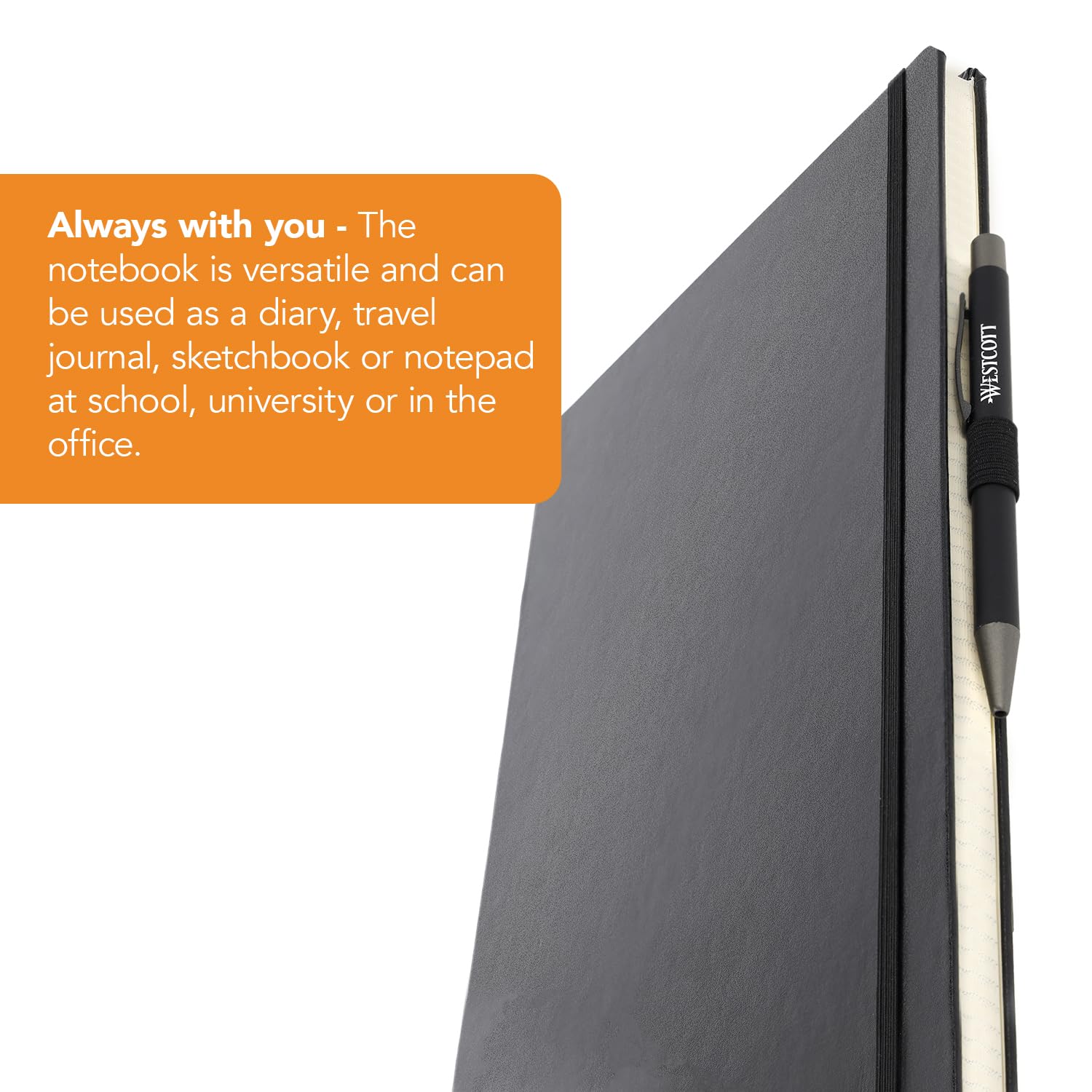 Westcott notebook DIN A4 squared, Black - Image 4