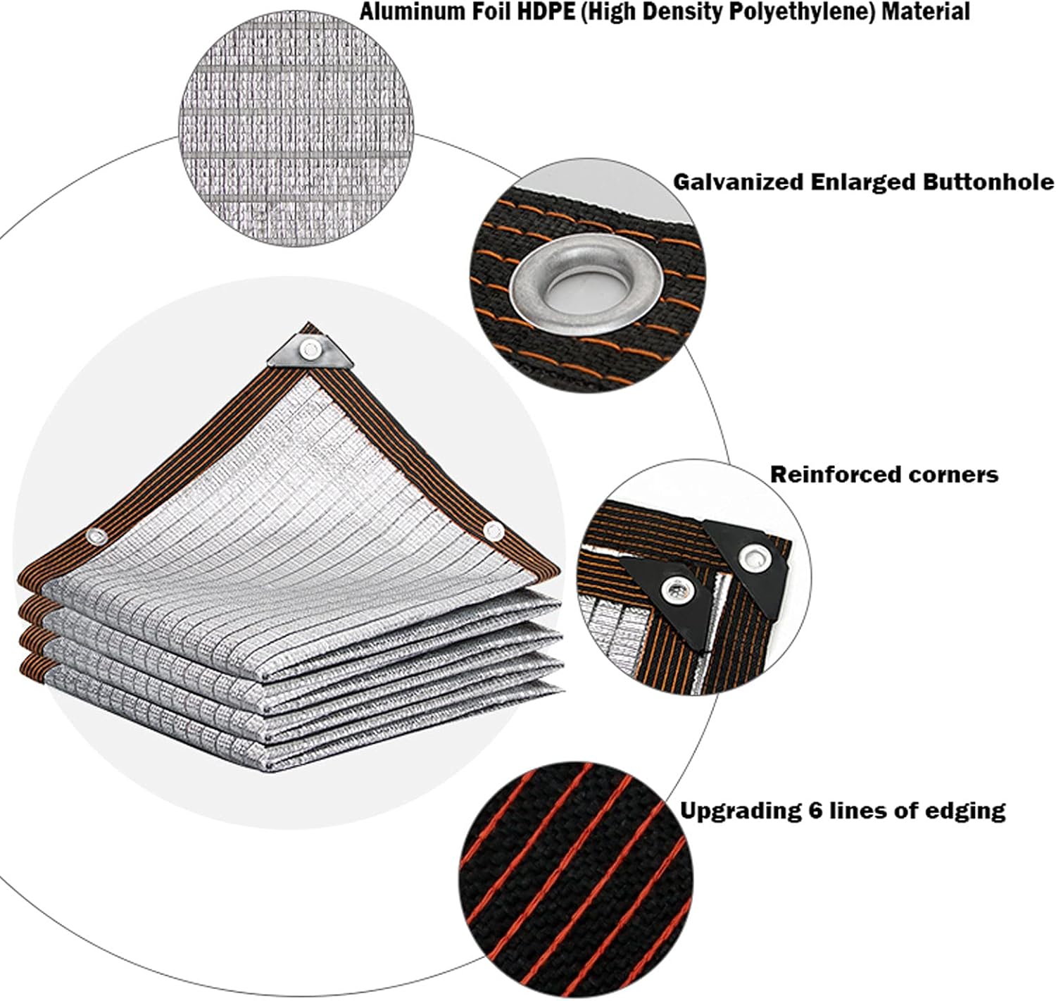 Premium 3x6m Greenhouse Shade Cloth 90% Sunblock Net with Taped Edge & Grommets for Plants
