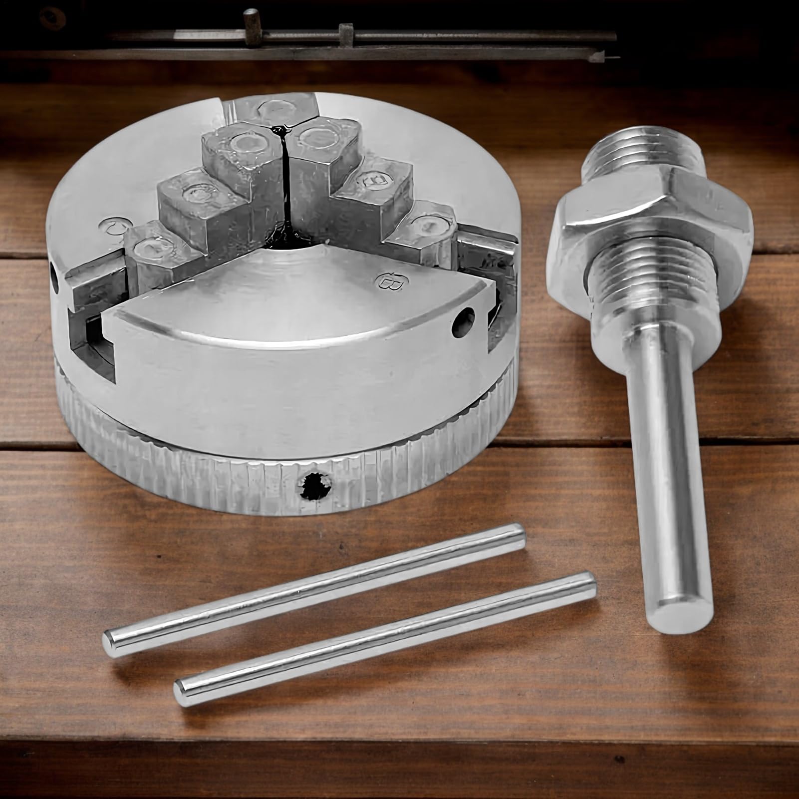Mandrino a 3 ganasce, autocentrante di precisione, in lega di zinco lucido, dimensioni 4,8 x 2,1 cm + 135 g, componente meccanizzato, per riparazione industriale e officina educazione