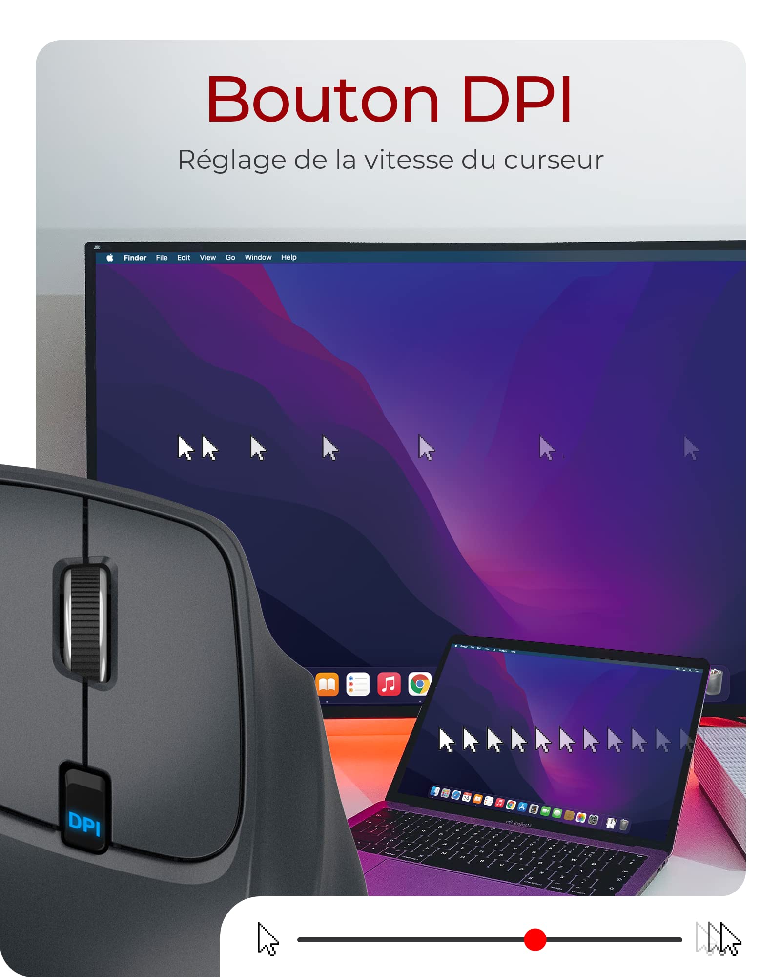KeySonic Souris Trackball sans fil, Ergonomique, Contrôle précis & facile avec le pouce, Connexion USB 2.4 GHz, Pour Windows & Mac, KSM-6101RF-EGT