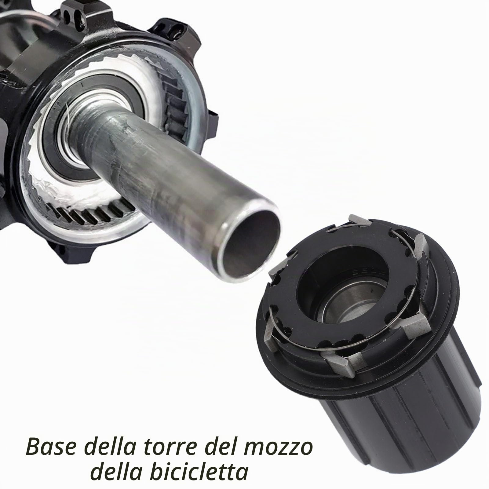 Corpo Ruota Libera Bici, Corpo Cassetta Ruota Libera 11 velocità 2 Cuscinetti Mountain Road Bike Corpo HG Volano, Perno Passante 15mm 72 Anelli 6 Artigli