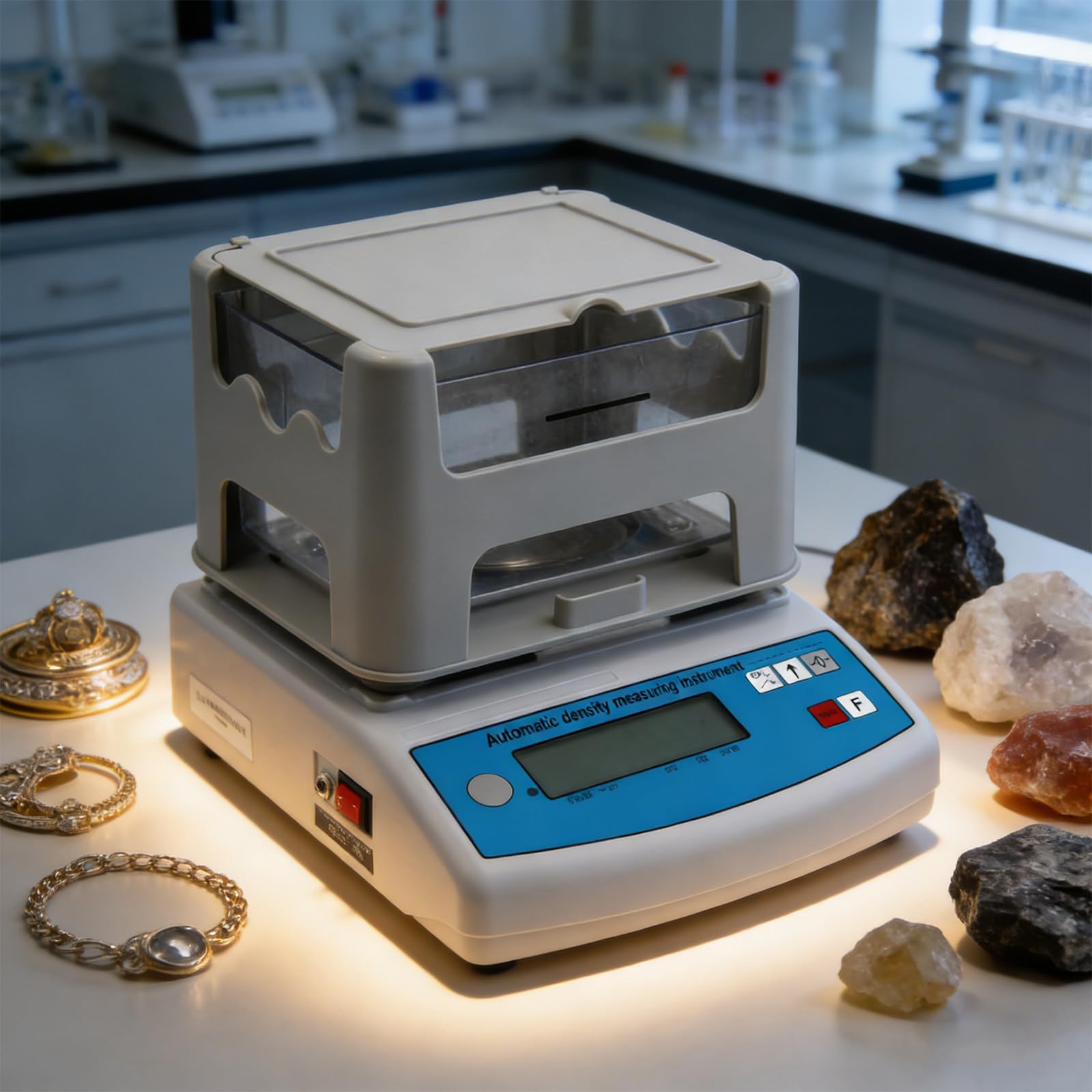 Détecteur de Carats d'Or et Testeur de Densité, un Vérificateur Numérique de Métaux Précieux avec une Précision de 0.01g, Fonctionnement Rapide en 5s, et une Capacité de Poids de 300g/600g MH-300A
