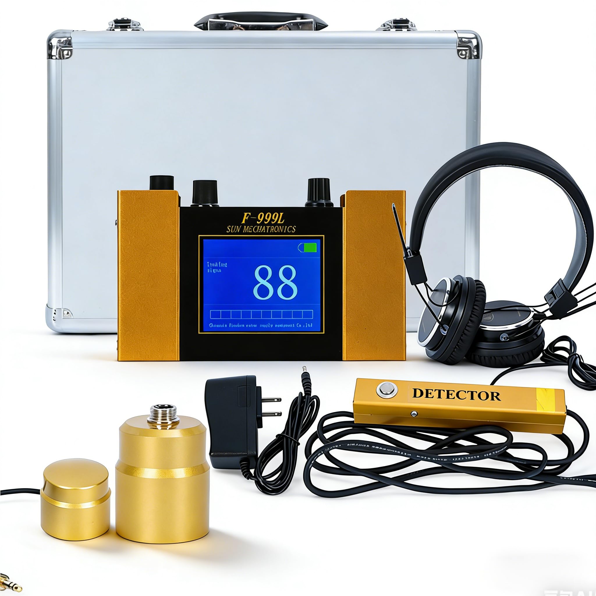 Detector de fugas de agua subterráneo, detector de fugas de tubería de agua, monitor localizador de sensor de fugas de pantalla digital, auriculares con cancelación de ruido, sensibilidad ajustable