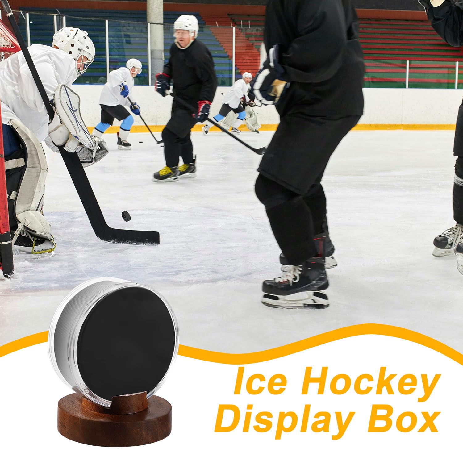 Seven Hockey Puck Display Case Acrylic Base | Free Shipping - View #3