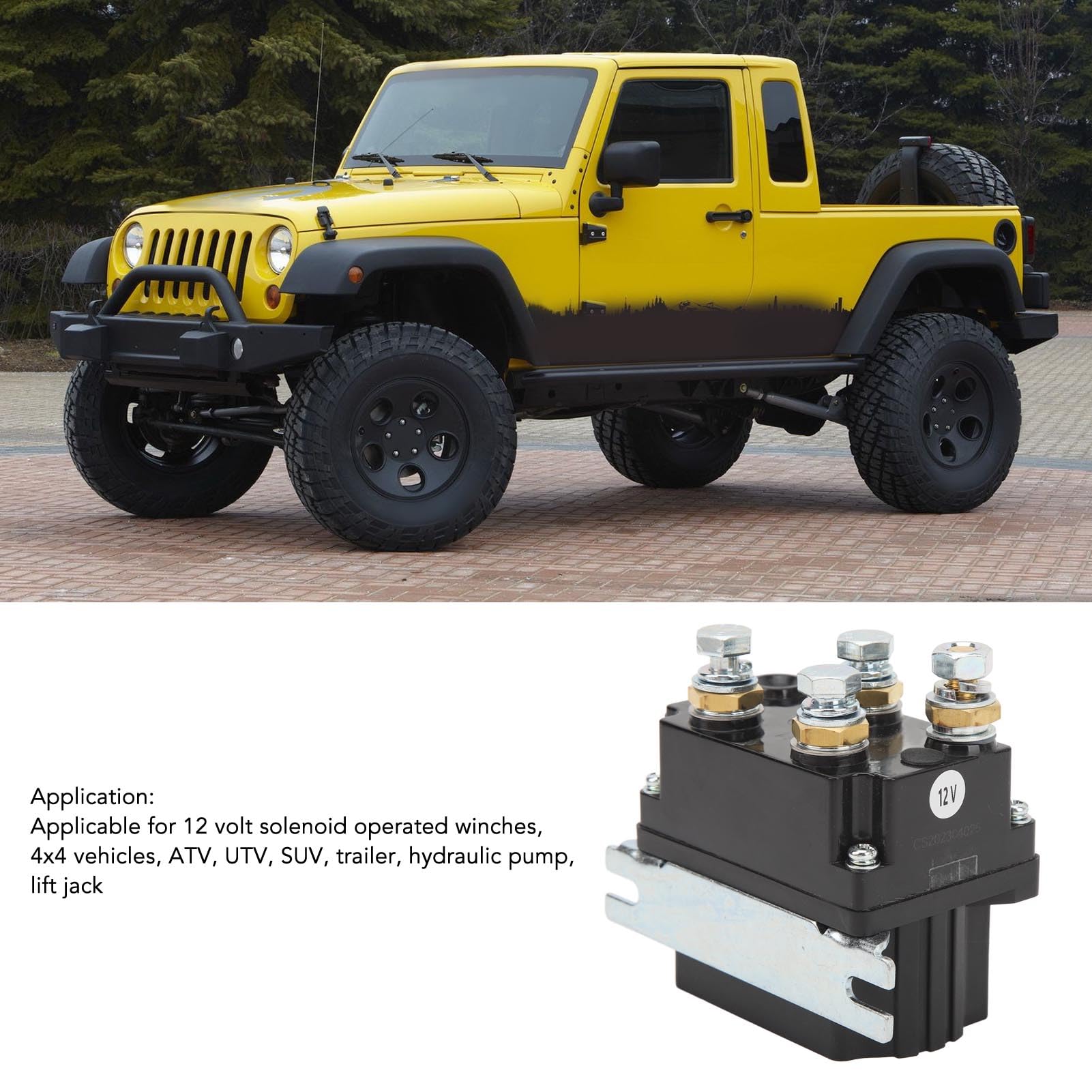 Relè Contattore Elettromagnetico per Verricello 12V 500A, Lega di Alluminio, Controllo Affidabile per Verricelli Fino a 15.000 Libbre, Ideale per Pompa Idraulica del Rimorchio SUV ATV UTV