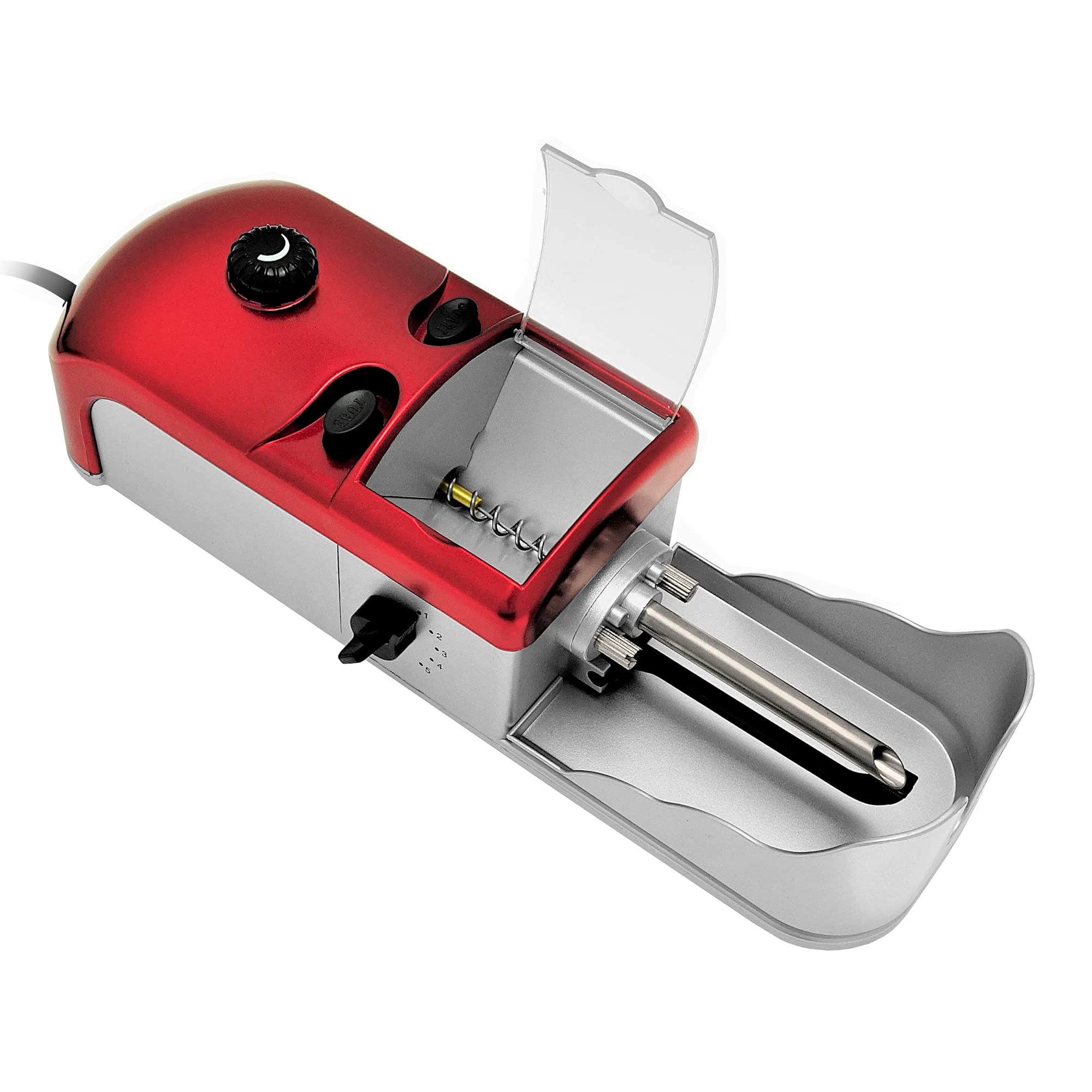 Red Tube - Macchinetta riempitubi elettrica per sigarette | macchina elettrica per sigarette di Powerfiller | macchina automatica riempitubi con tecnologia a spirale (colore: rosso)